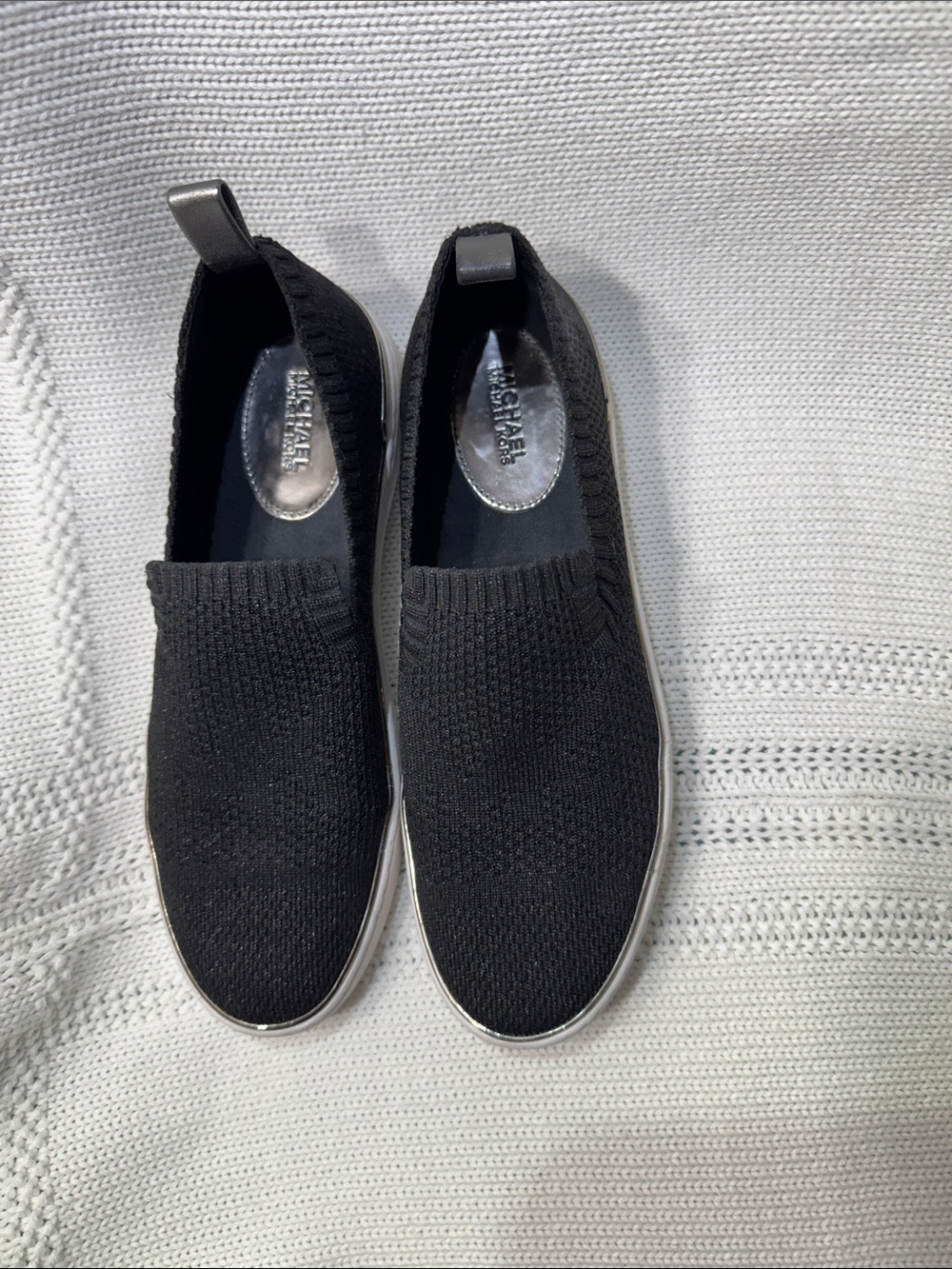 Michael Kors Black Slip-On Knit Sneakers